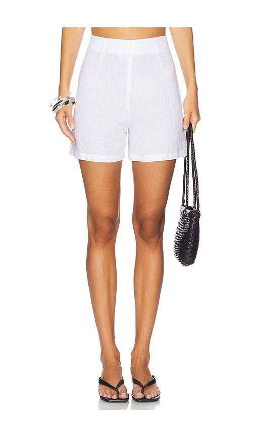 AEXAE x REVOLVE Flat Front Mini Short in White by AEXAE