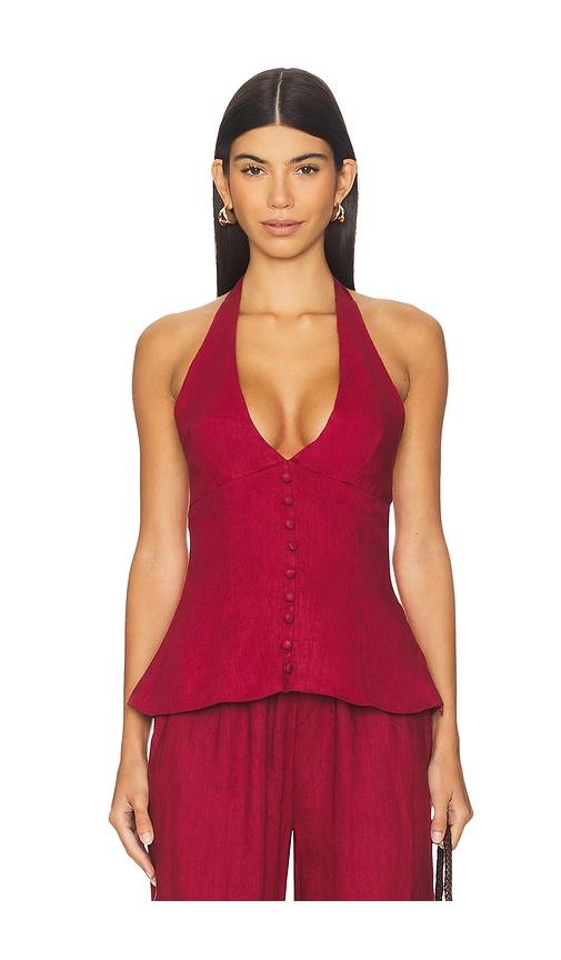 AEXAE x REVOLVE Halter Top in Burgundy by AEXAE