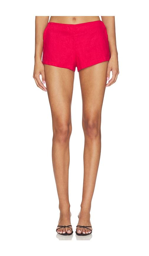 AEXAE x REVOLVE Linen Flat Short in Red by AEXAE