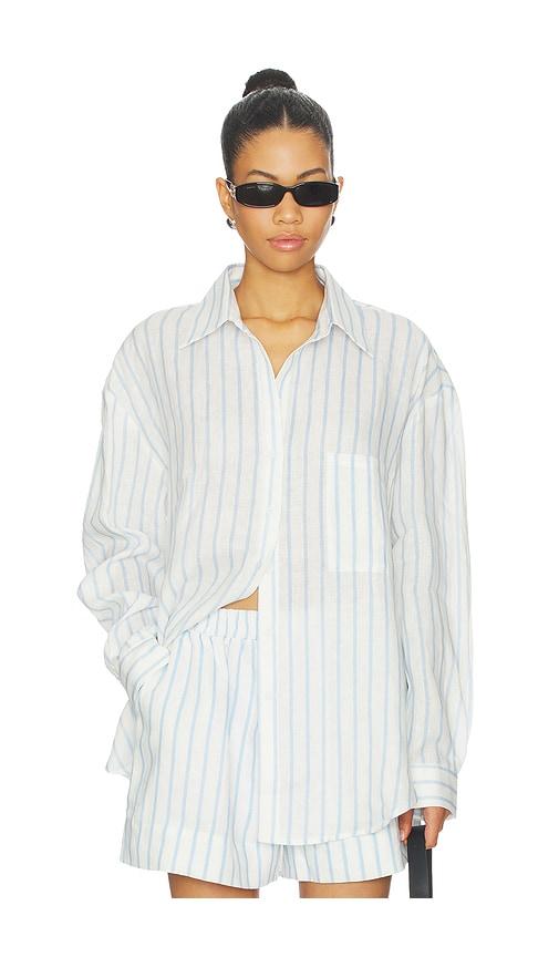 AEXAE x REVOLVE Linen Woven Shirt in White by AEXAE