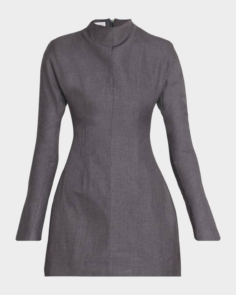Contoured Turtleneck Mini Dress by AEXAE