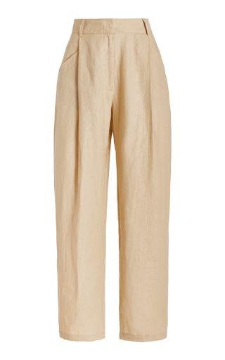 Exclusive Pleated Linen Straight-Leg Pants by AEXAE