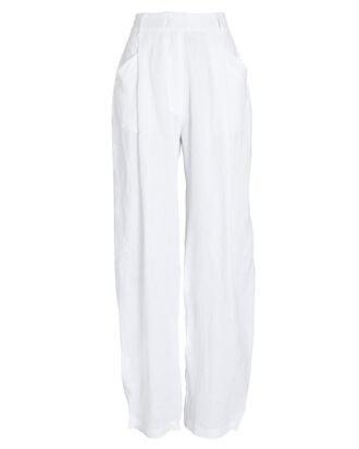 Linen High-Rise Straight-Leg Pants by AEXAE