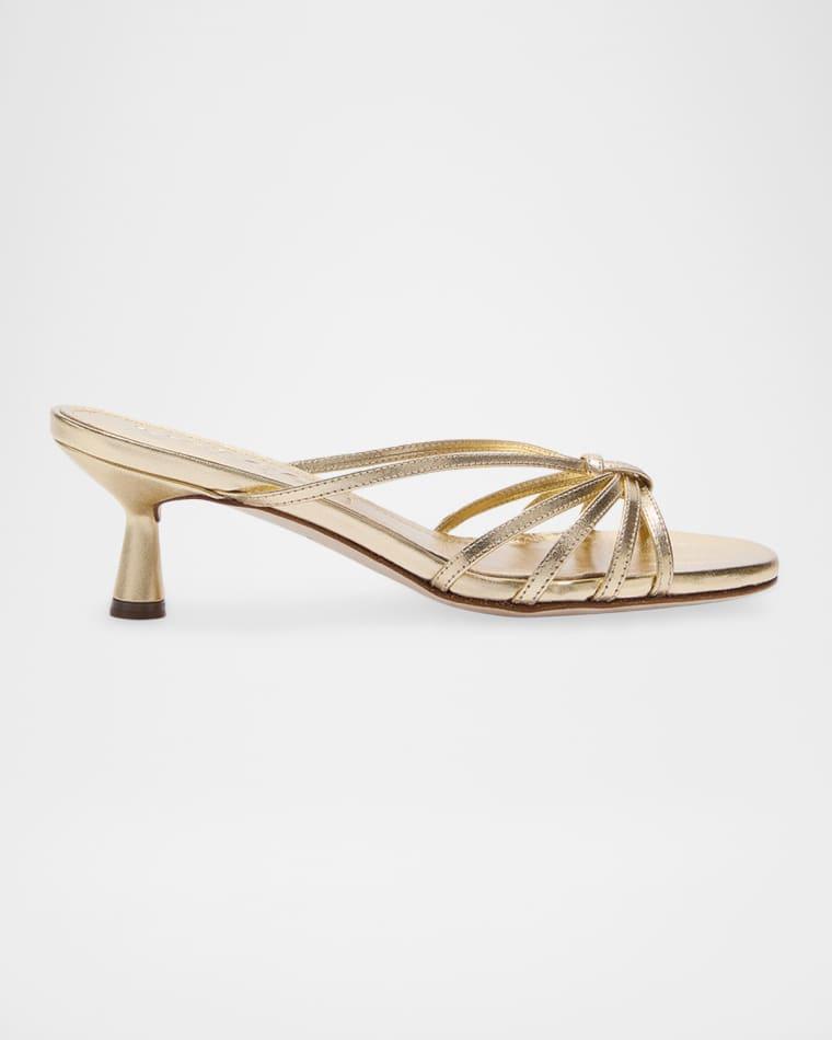 Abby Laminated Metallic Leather Mules by AEYDE