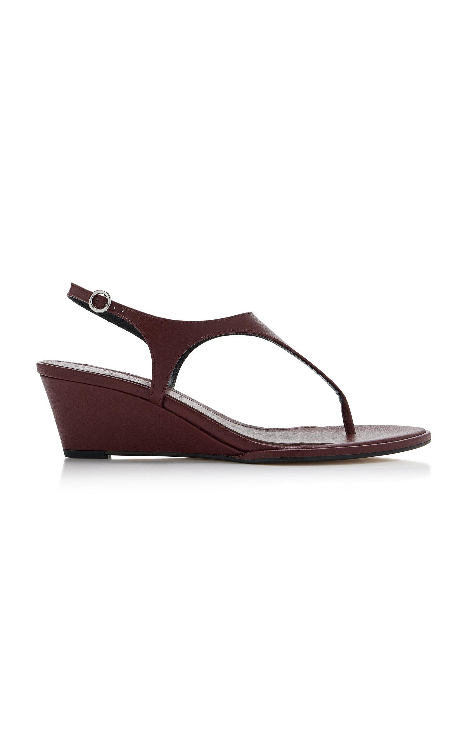 Aeyde Roose Leather Wedge Sandals - Moda Operandi by AEYDE