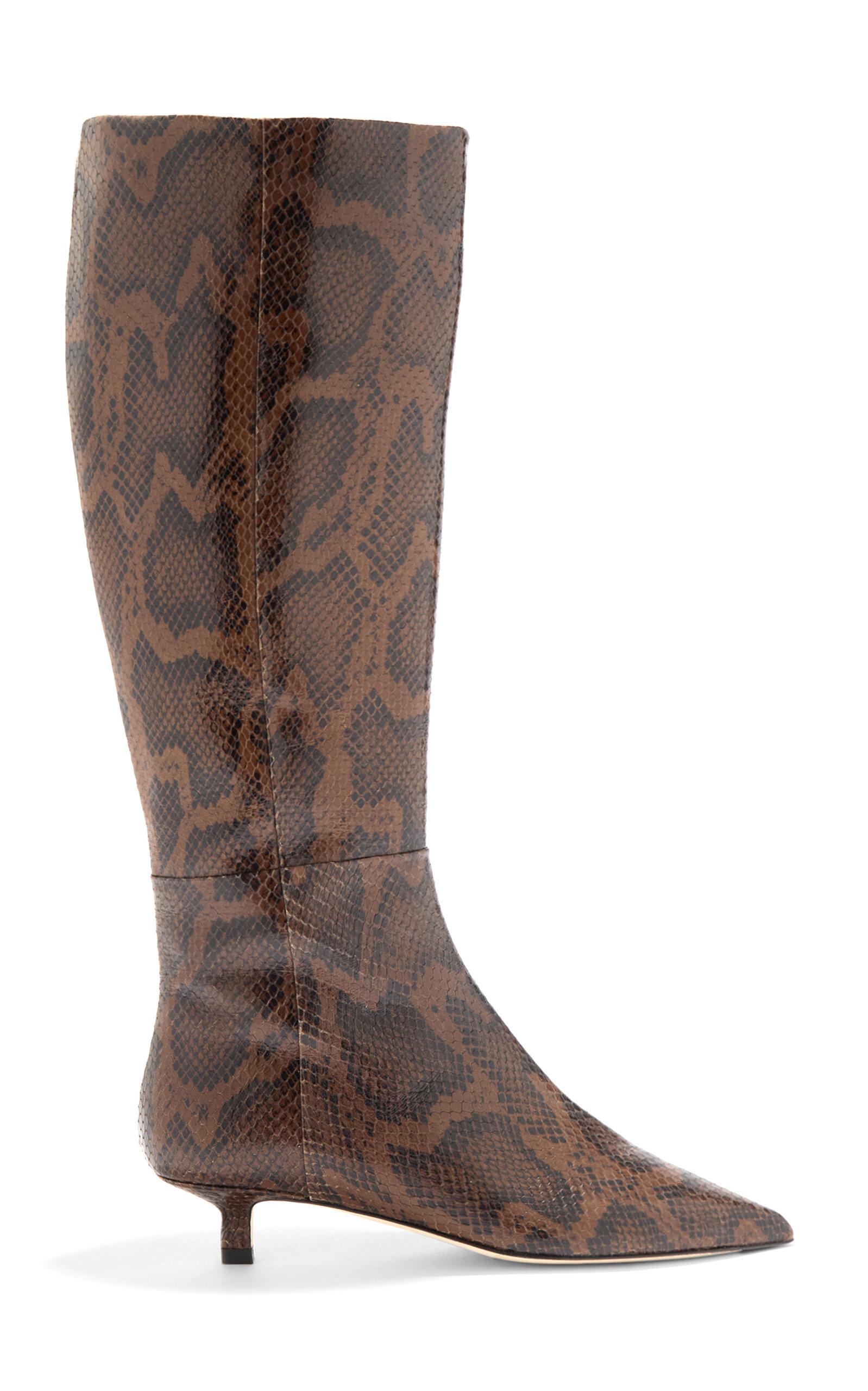 Aeyde Sabrina Snake-Effect Leather Knee Boots - Moda Operandi by AEYDE