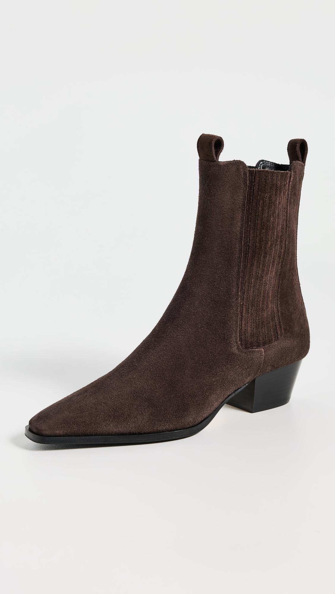 Agata Cow Suede Leather Moka Boots by AEYDE