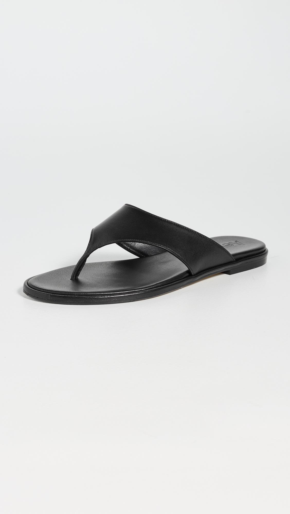 Amaya Nappa Leather Black Sandals by AEYDE