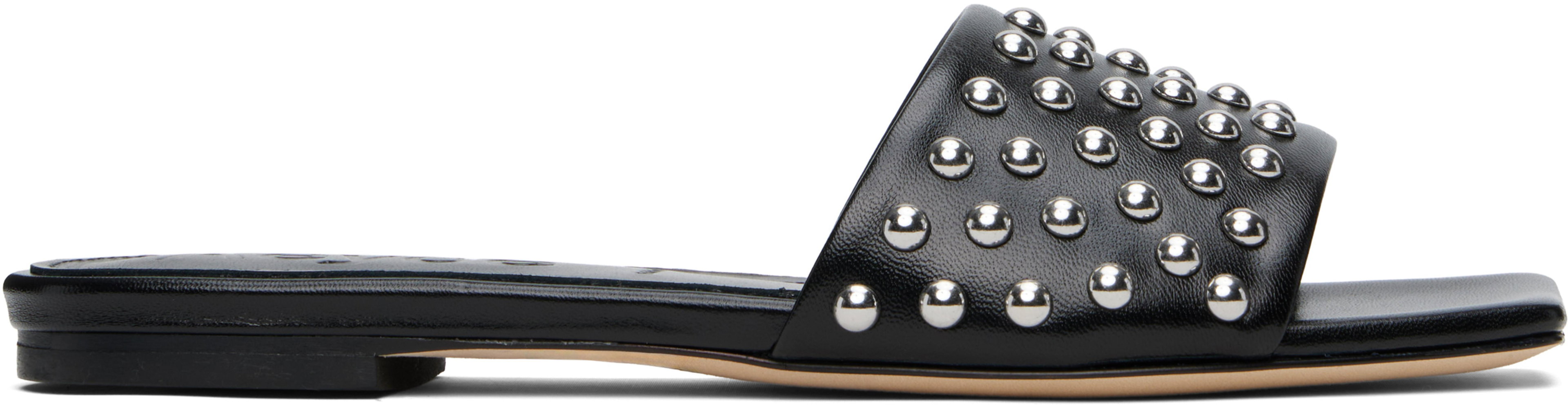Black Anna Studded Leather Sandals by AEYDE