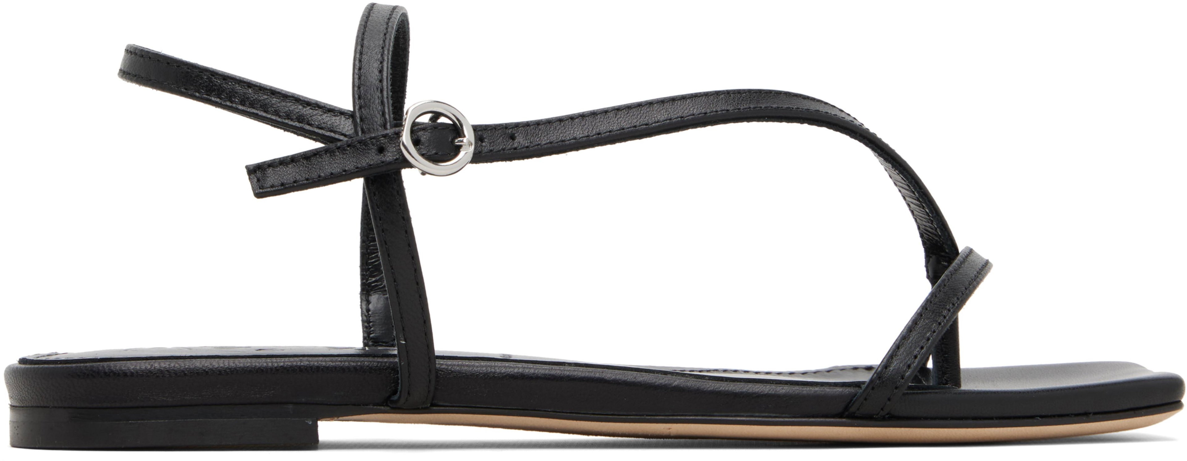 Black Ella Square-Toe Sandals by AEYDE