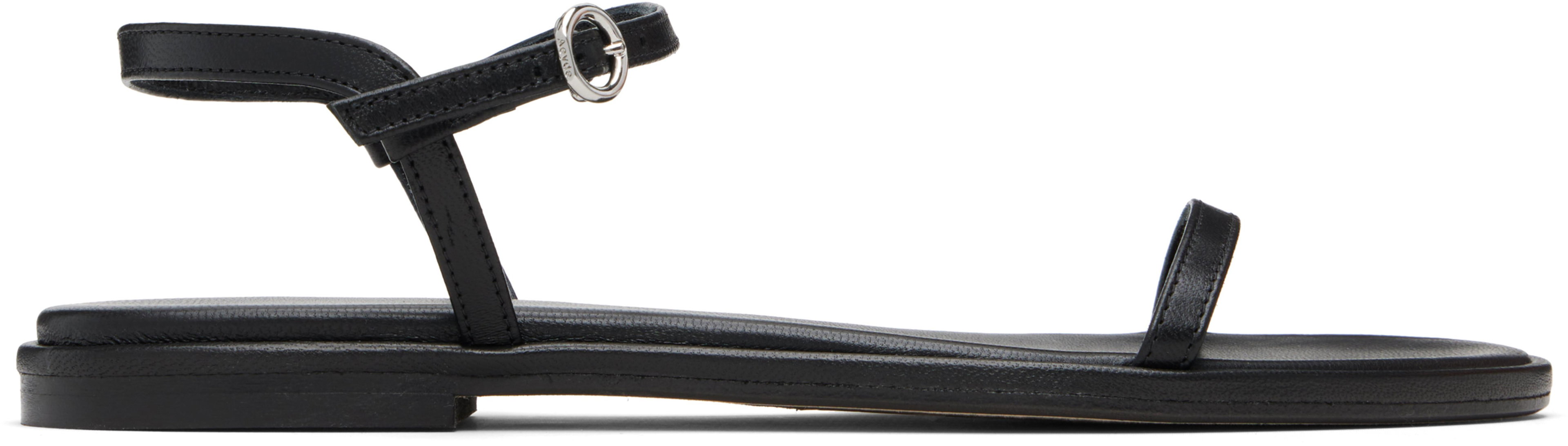 Black Nettie Leather Sandals by AEYDE