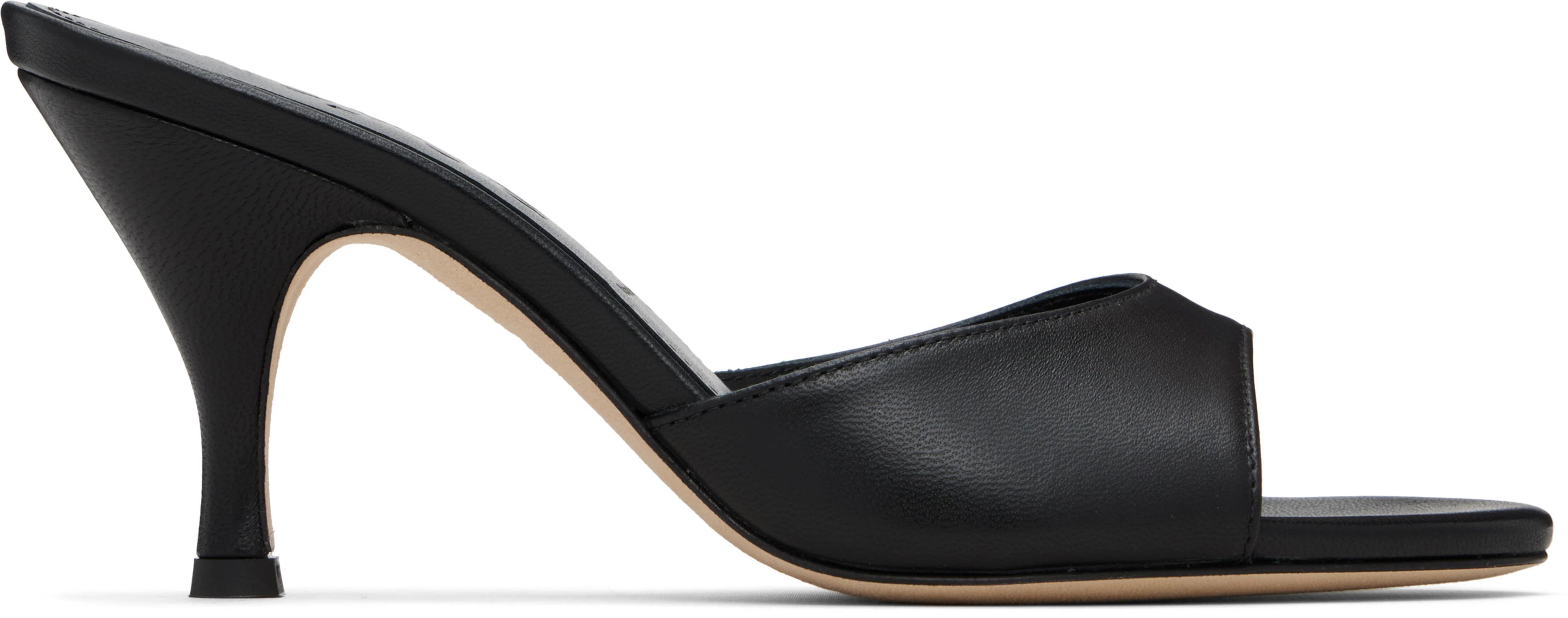 Black Samia Stiletto Mule Heeled Sandals by AEYDE