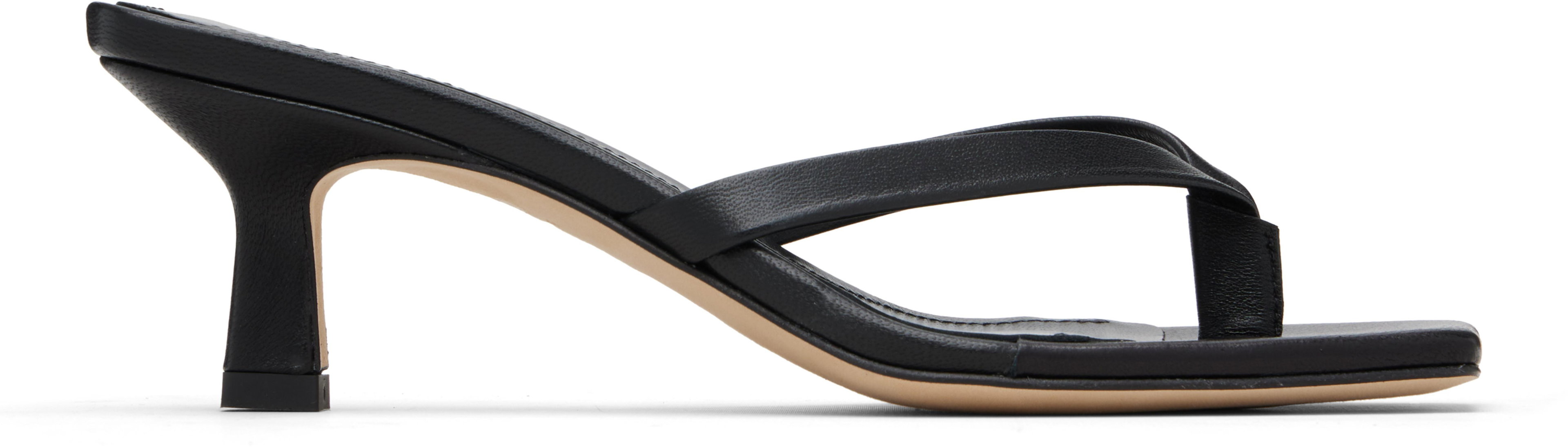 Black Wilma Square-Toe Heeled Sandals by AEYDE