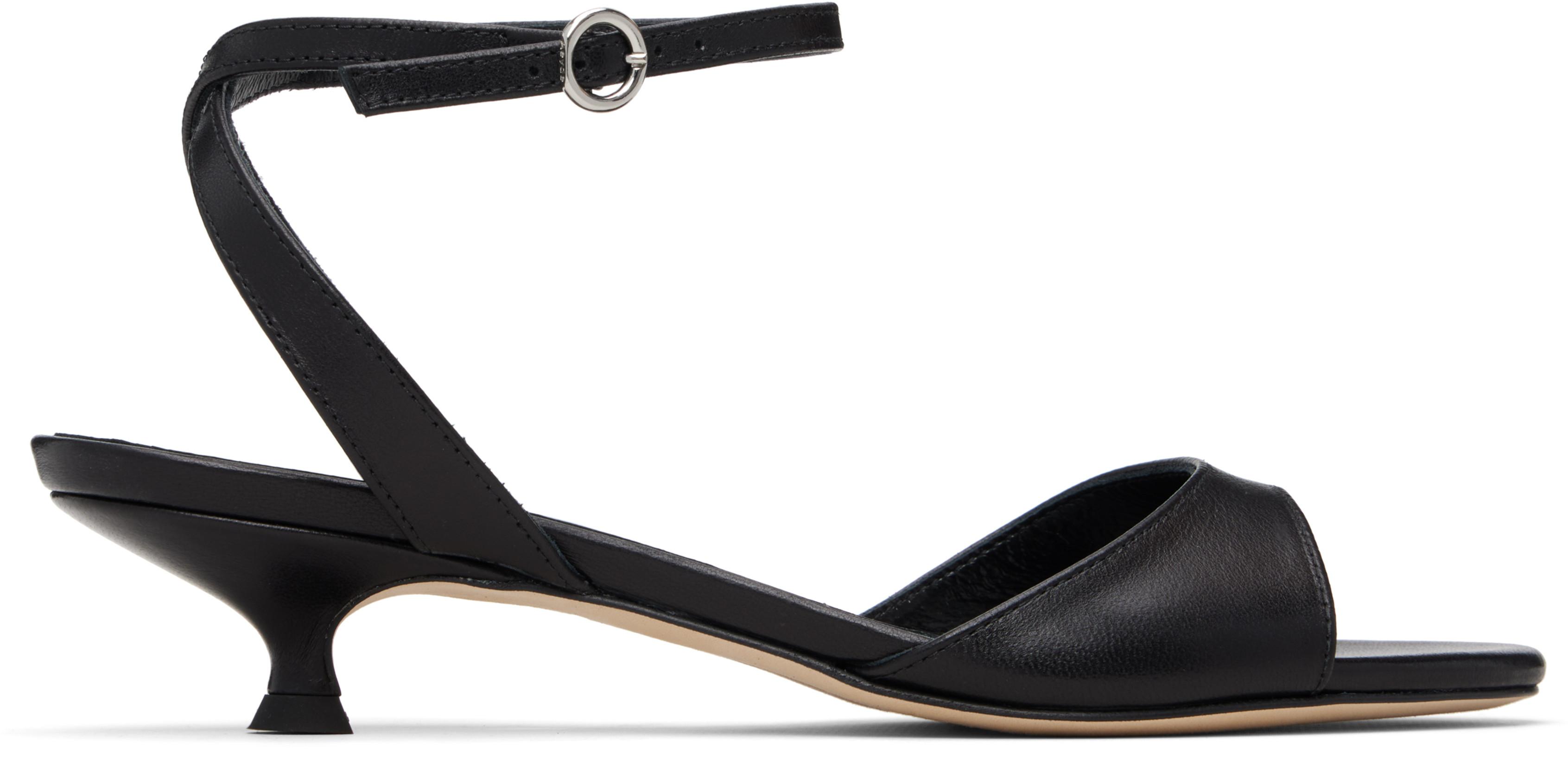 Black Zelia Kitten-Heel Sandals by AEYDE