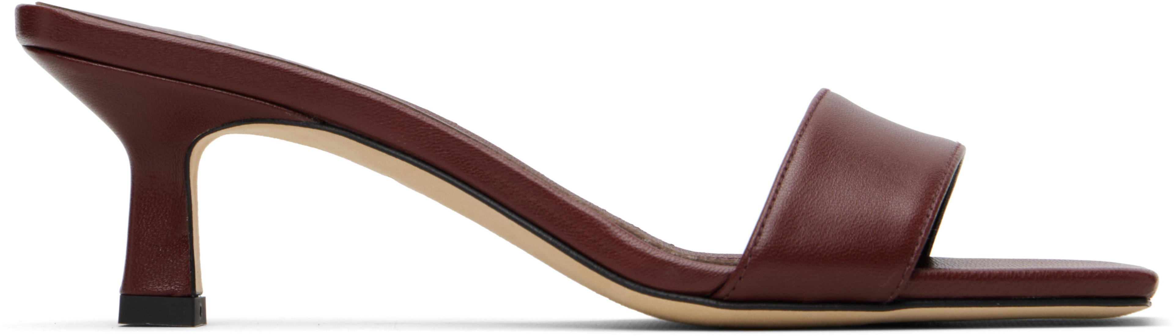 Burgundy Gilly Heeled Sandals by AEYDE