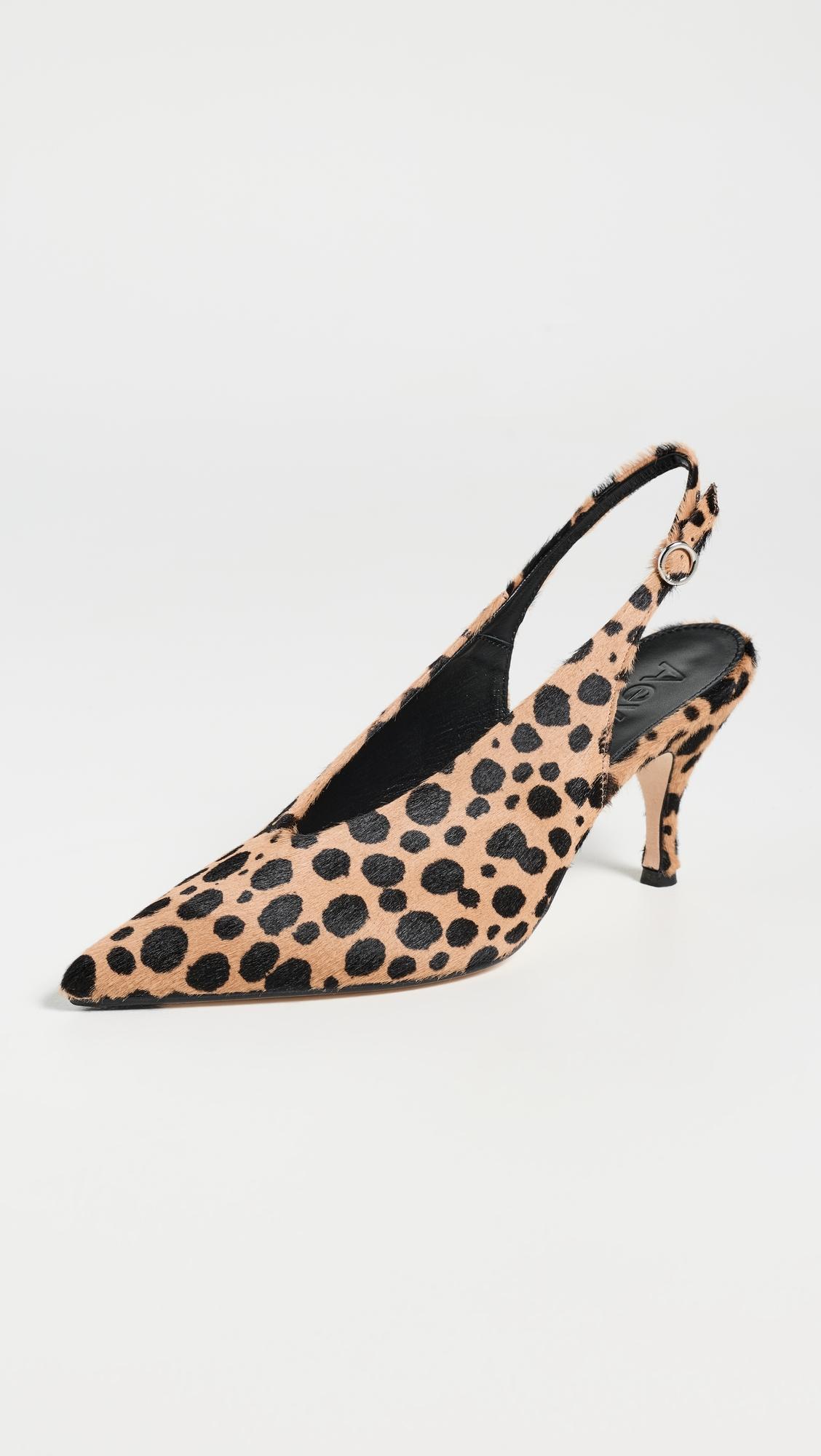 Carla Leo Print Ponyhair Heels by AEYDE