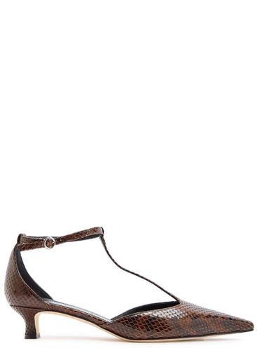 Liz 35 python-effect leather pumps by AEYDE
