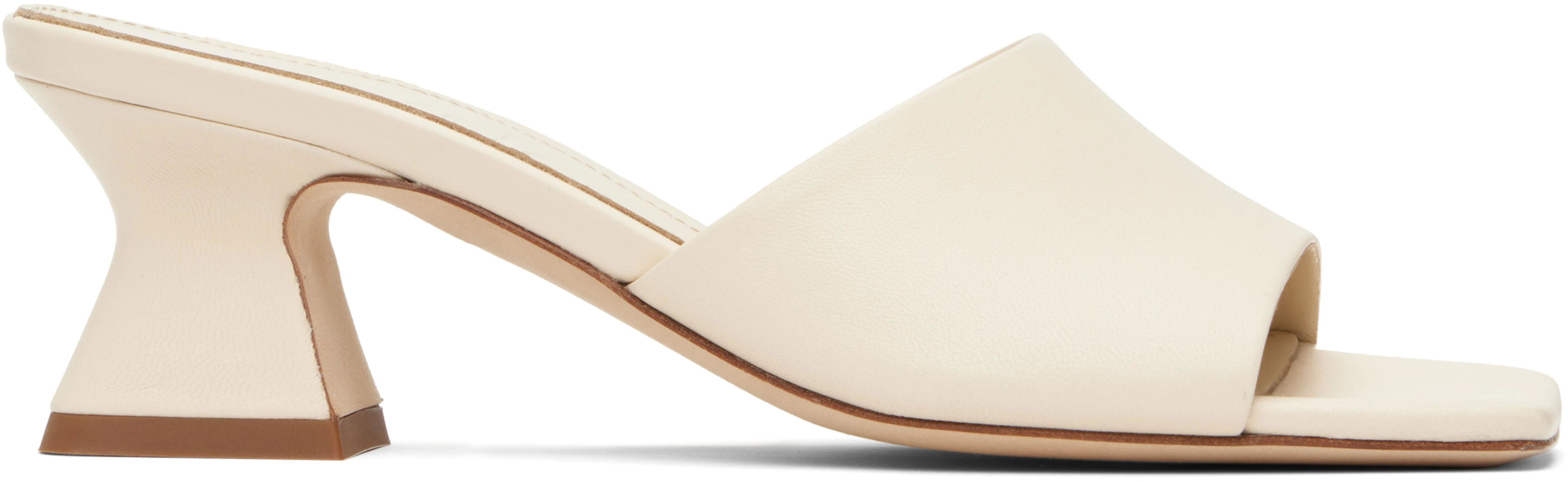 Off-White Ale Leather Mules by AEYDE Off-White Ale Leather Mules by AEYDE