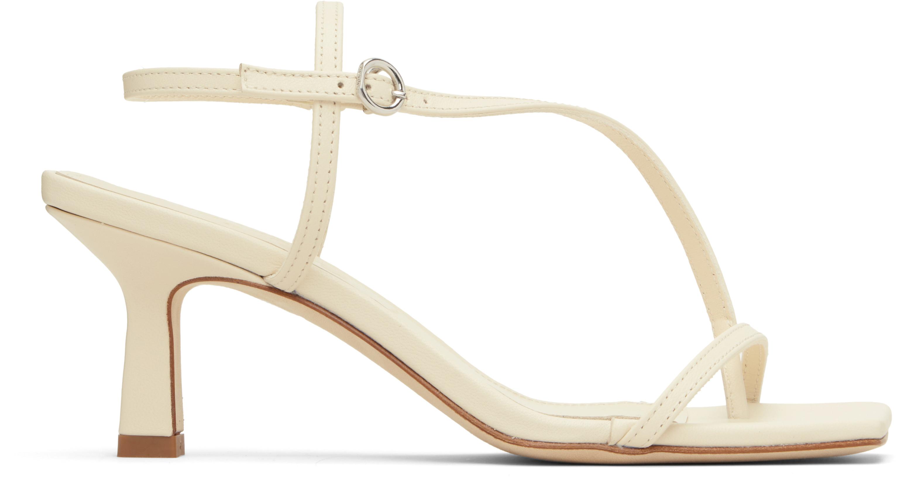 Off-White Elise Leather Toe-Post Heeled Sandals by AEYDE