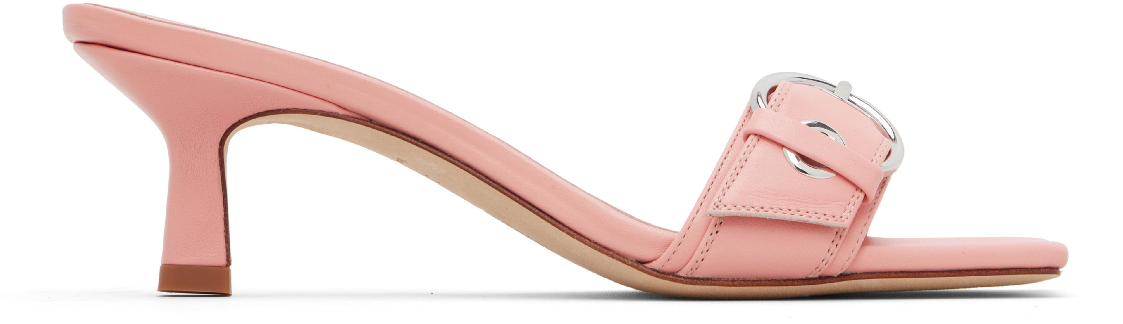 Pink Gilly Eyelet Heeled Sandals by AEYDE