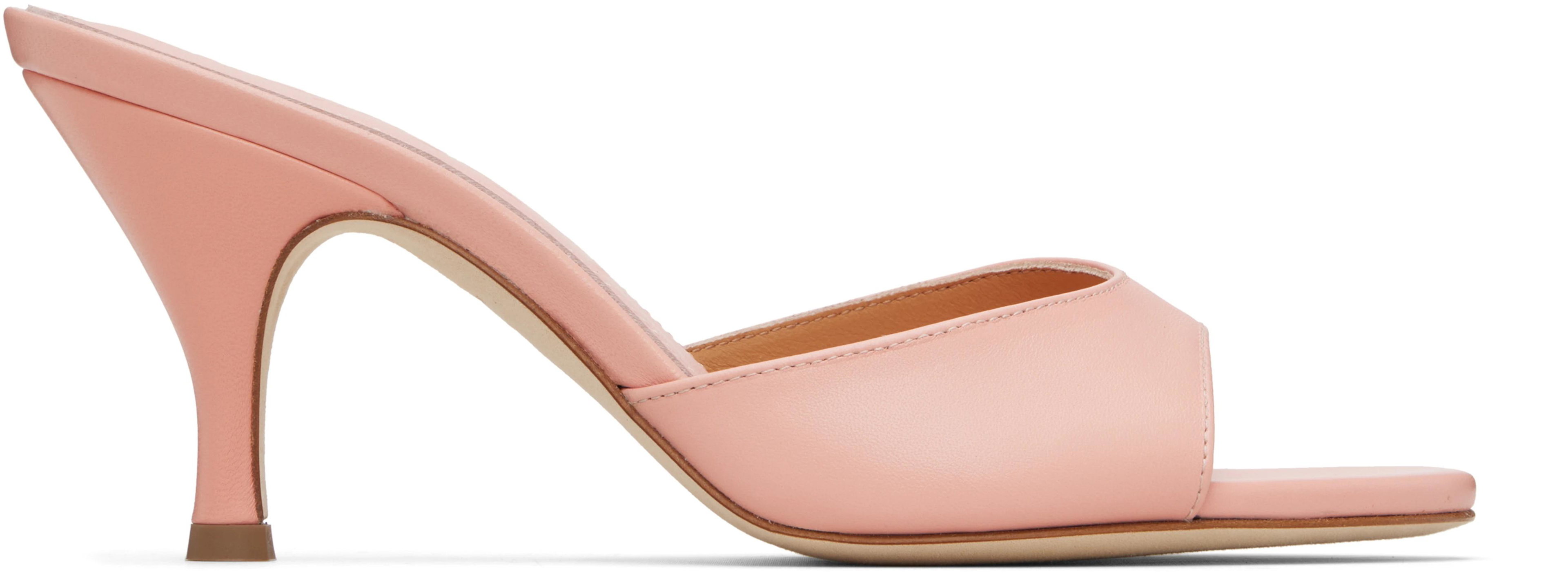 Pink Samia Stiletto Mule Heeled Sandals by AEYDE
