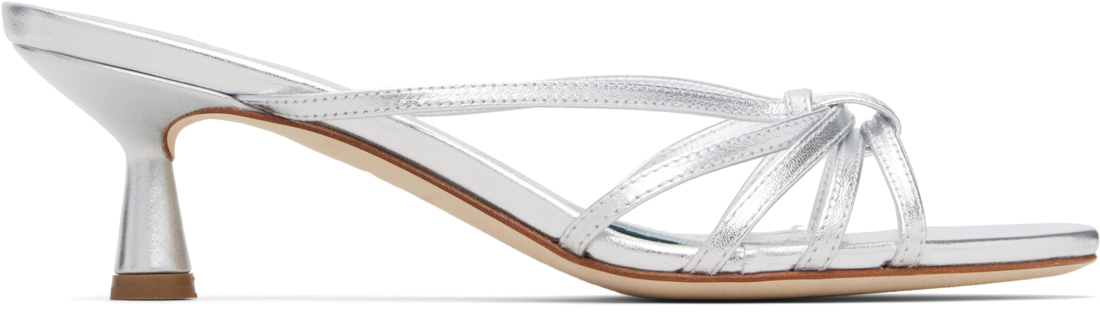 Silver Abby Leather Heeled Sandals by AEYDE