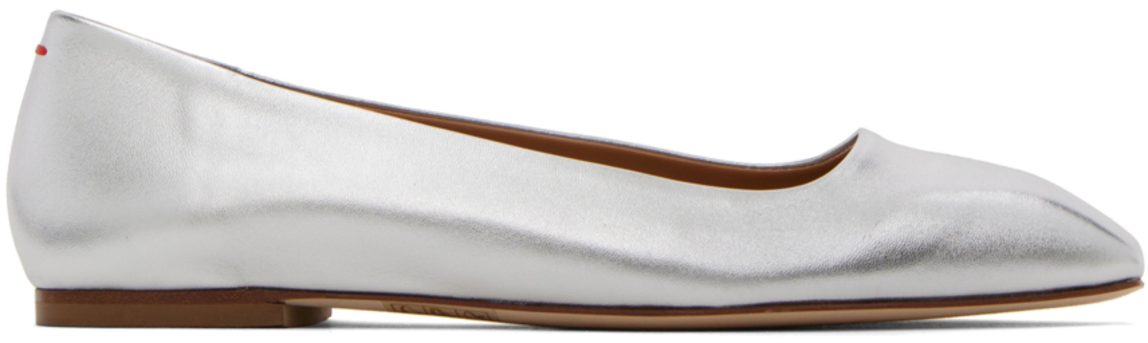 Silver Ida Ballerina Flats by AEYDE