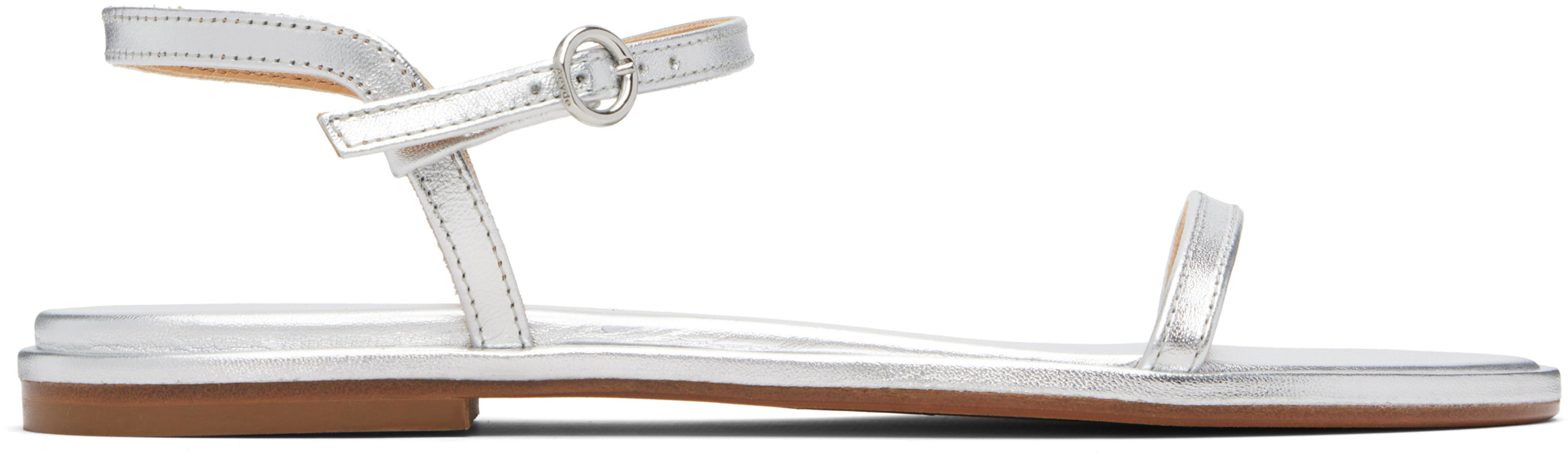 Silver Nettie Leather Sandals by AEYDE