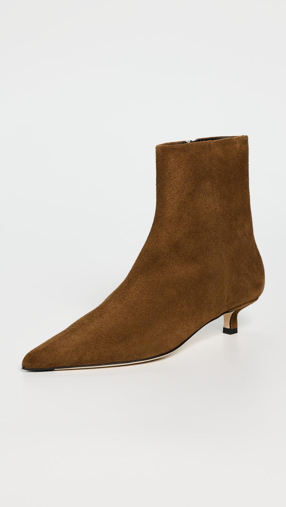 Sofie Cow Suede Leather Tobacco Boots by AEYDE