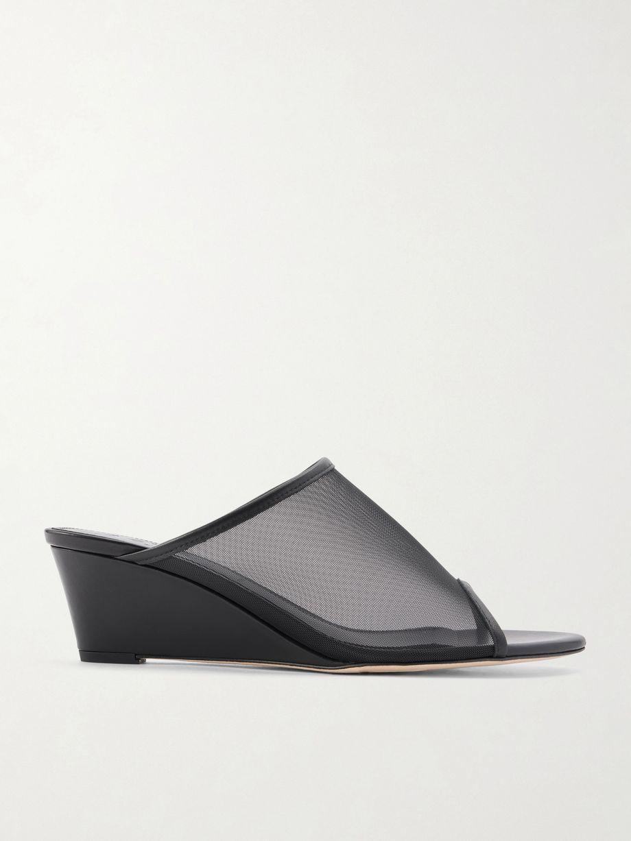 Suzanne leather-trimmed mesh sandals by AEYDE