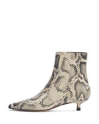 Women's Sofie Pointed Toe Embossed Kitten Heel Ankle Boots by AEYDE