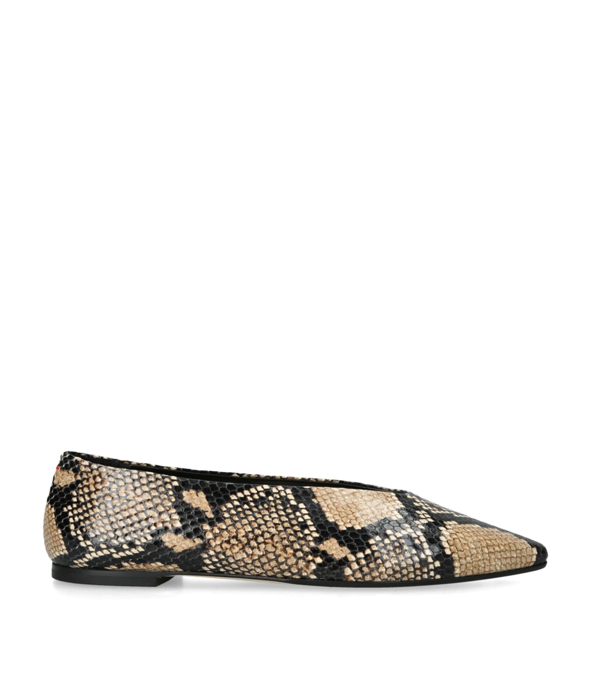 aeyde Snakeskin-Effect Leather Betty Ballet Flats by AEYDE