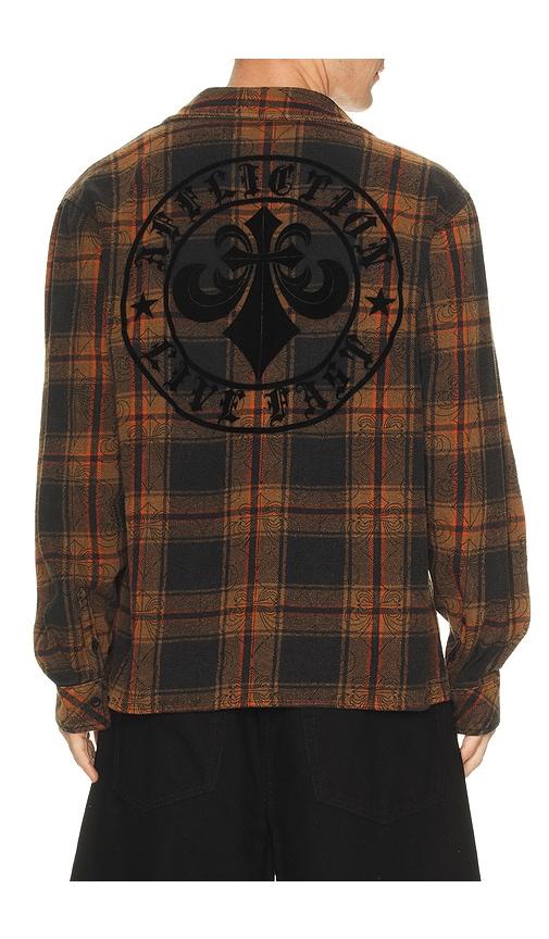 Affliction Live Fast Flannel Shirt in Black,Brown by AFFLICTION