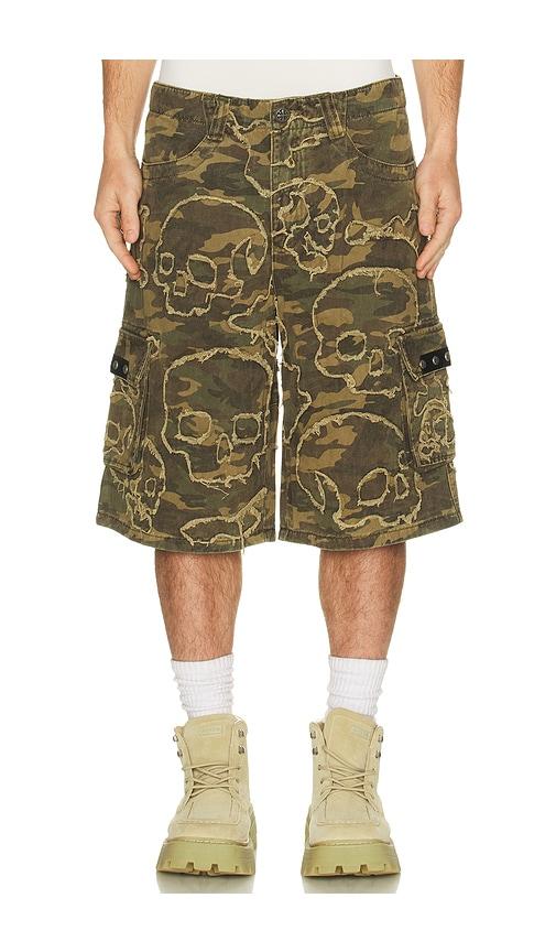 Affliction Skull Camo Shorts in Green by AFFLICTION
