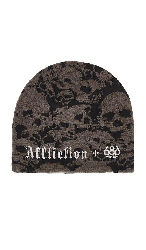 Affliction x 686 Skully Beanie in Grey by AFFLICTION