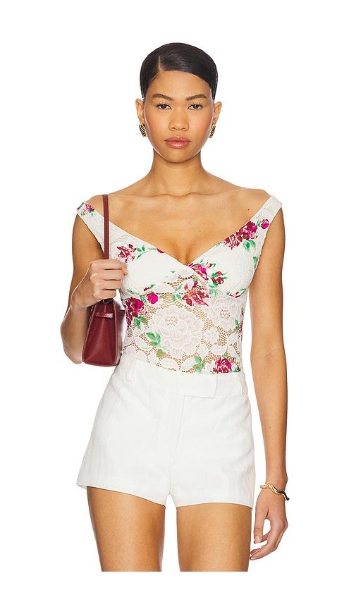 AFRM Alexis Chrochet Lace Bodysuit in White by AFRM