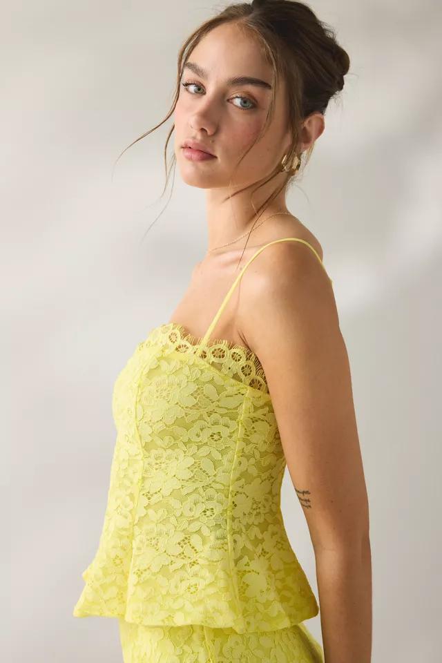 AFRM Ari Limelight Lace Peplum Camisole by AFRM