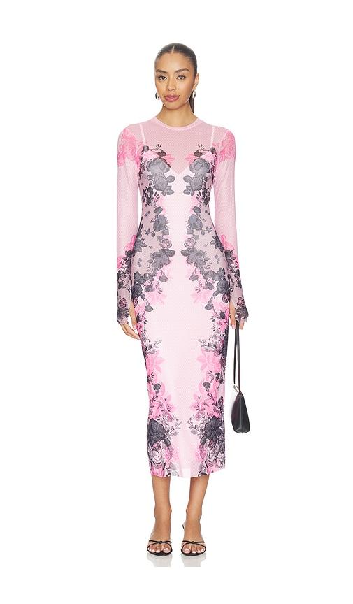 AFRM Ashland Dress in Pink,Black by AFRM