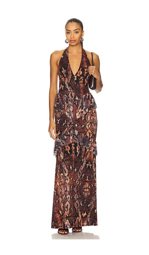 AFRM Athens Crochet Lace Maxi Dress in Brown by AFRM