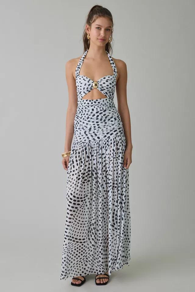 AFRM Blane Keyhole Cutout Halter Neck Maxi Dress by AFRM