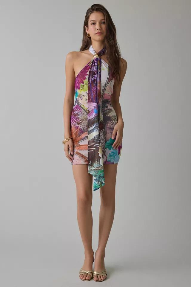 AFRM Brylee Ring Detail Tie Halter Neck Mini Dress by AFRM