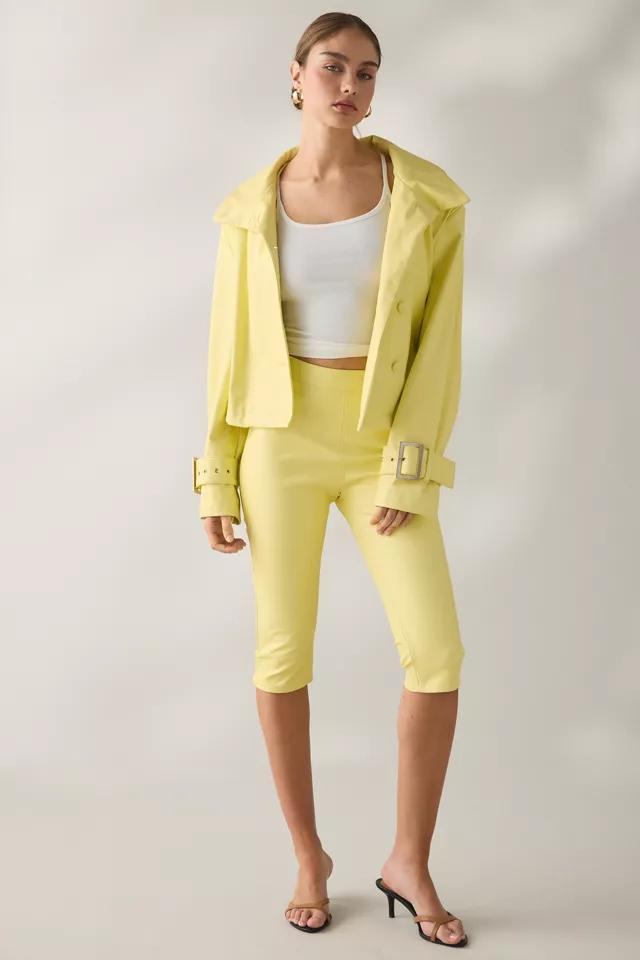 AFRM Calla Lemon Meringue Faux Leather Capri by AFRM