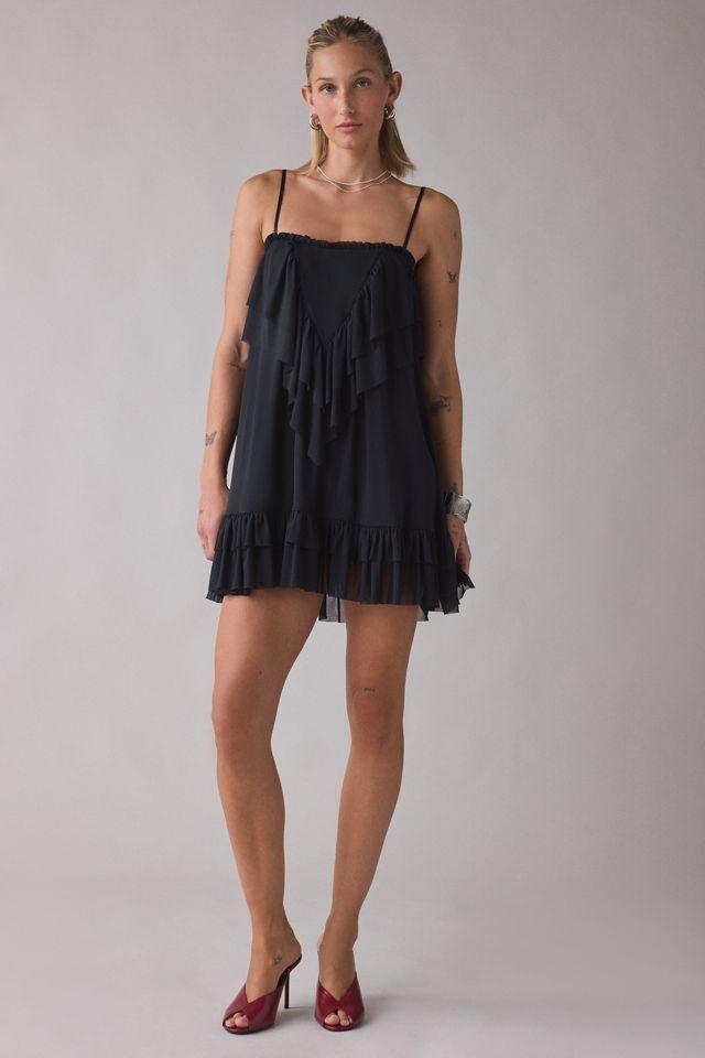 AFRM Glen Tiered Ruffle Shift Mini Dress by AFRM