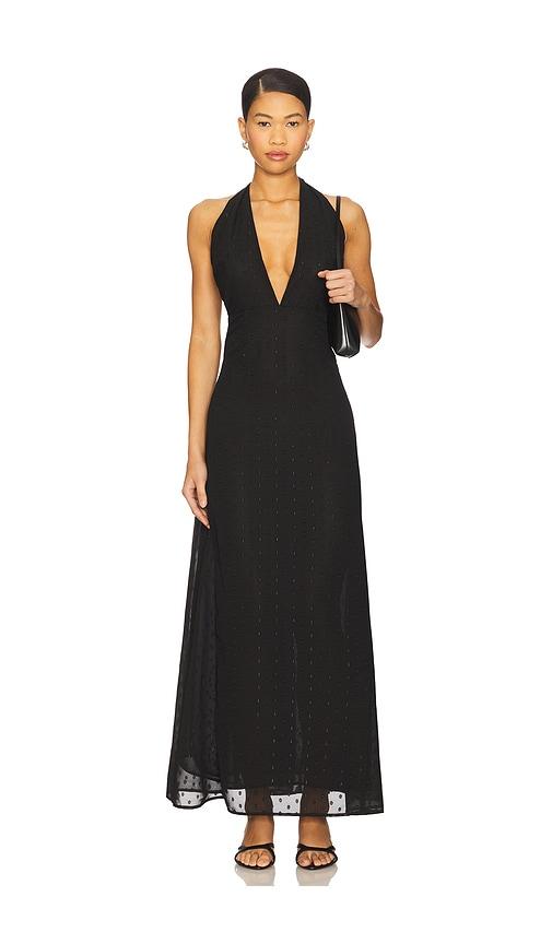 AFRM Odenah Clip Dot Dress in Black by AFRM