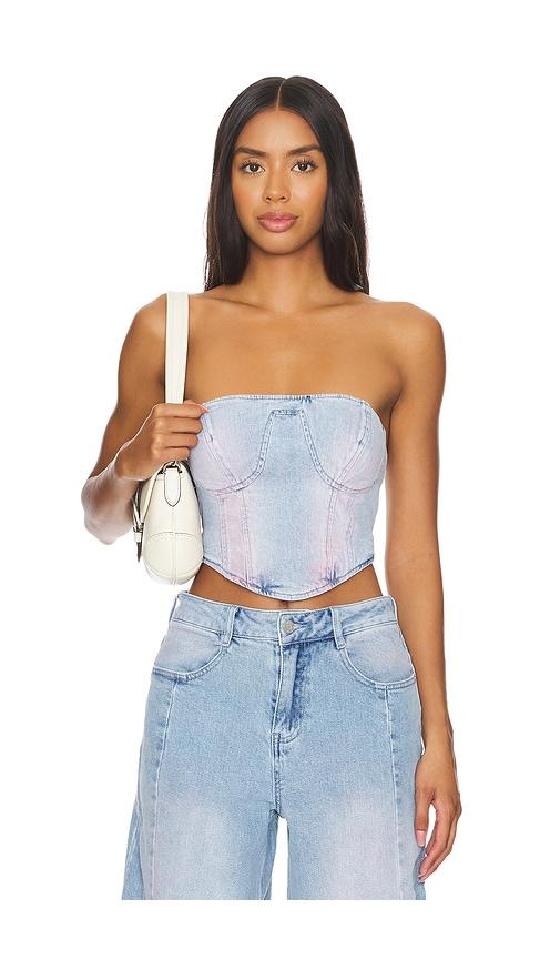 AFRM Reid Bustier in Denim-Light by AFRM