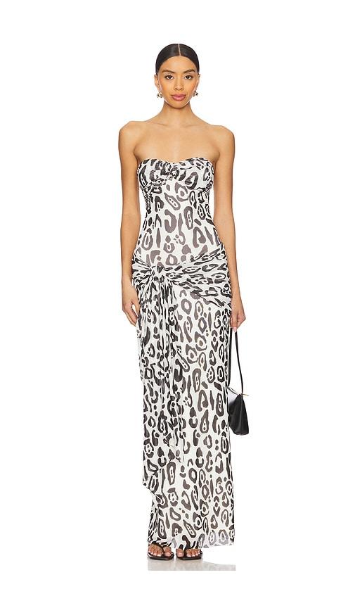 AFRM Rosalie Maxi Dress in White,Black by AFRM
