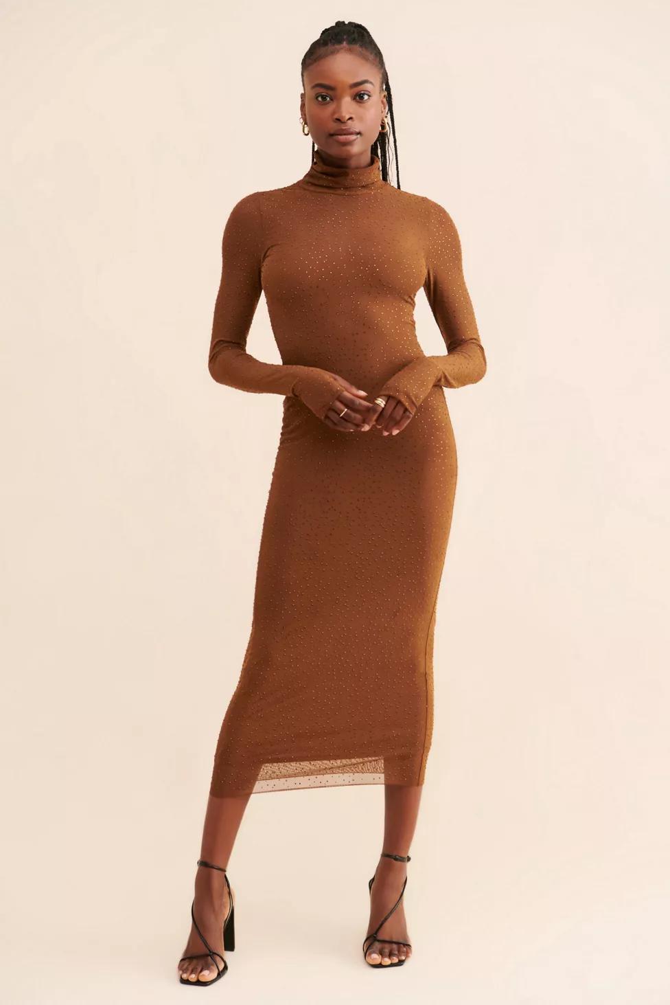 AFRM Shailene Rhinestone Turtleneck Dress by AFRM