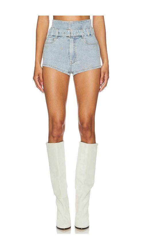 AFRM Sheyla Shorts in Metallic Gold by AFRM