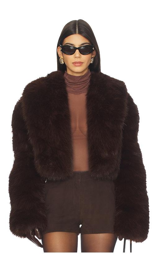 AFRM Stephanie Faux Fur Coat in Brown by AFRM
