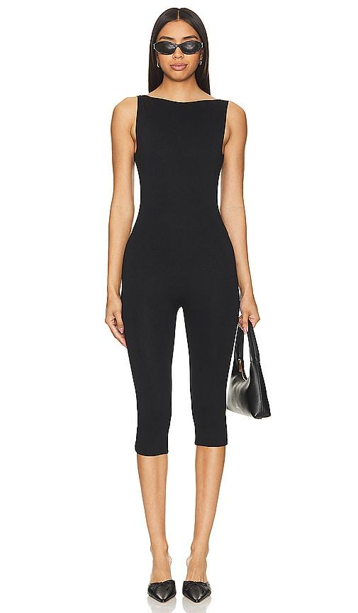 AFRM Tahlia Capri Jumpsuit in Black by AFRM